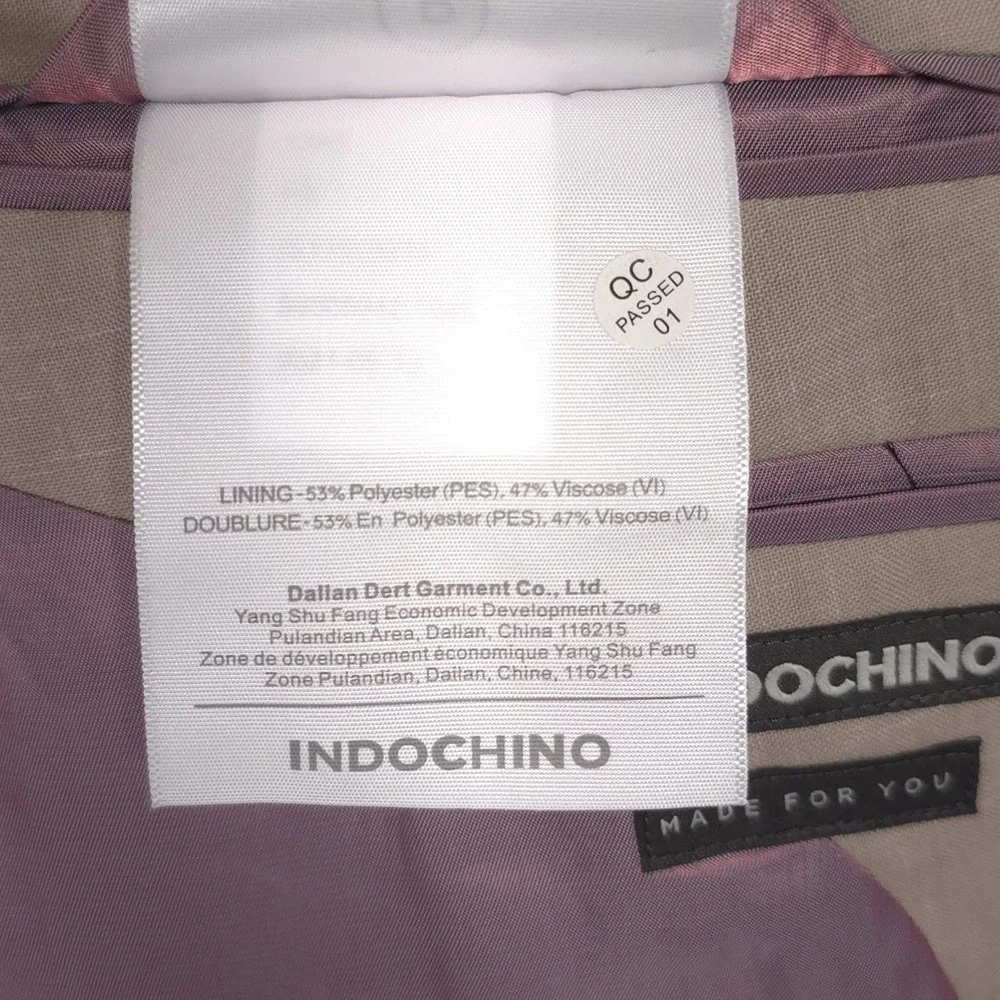 INDOCHINO Sport Coat Blazer WOOL LINEN‎ Blend Size 42R Jacket 1 Button Designer